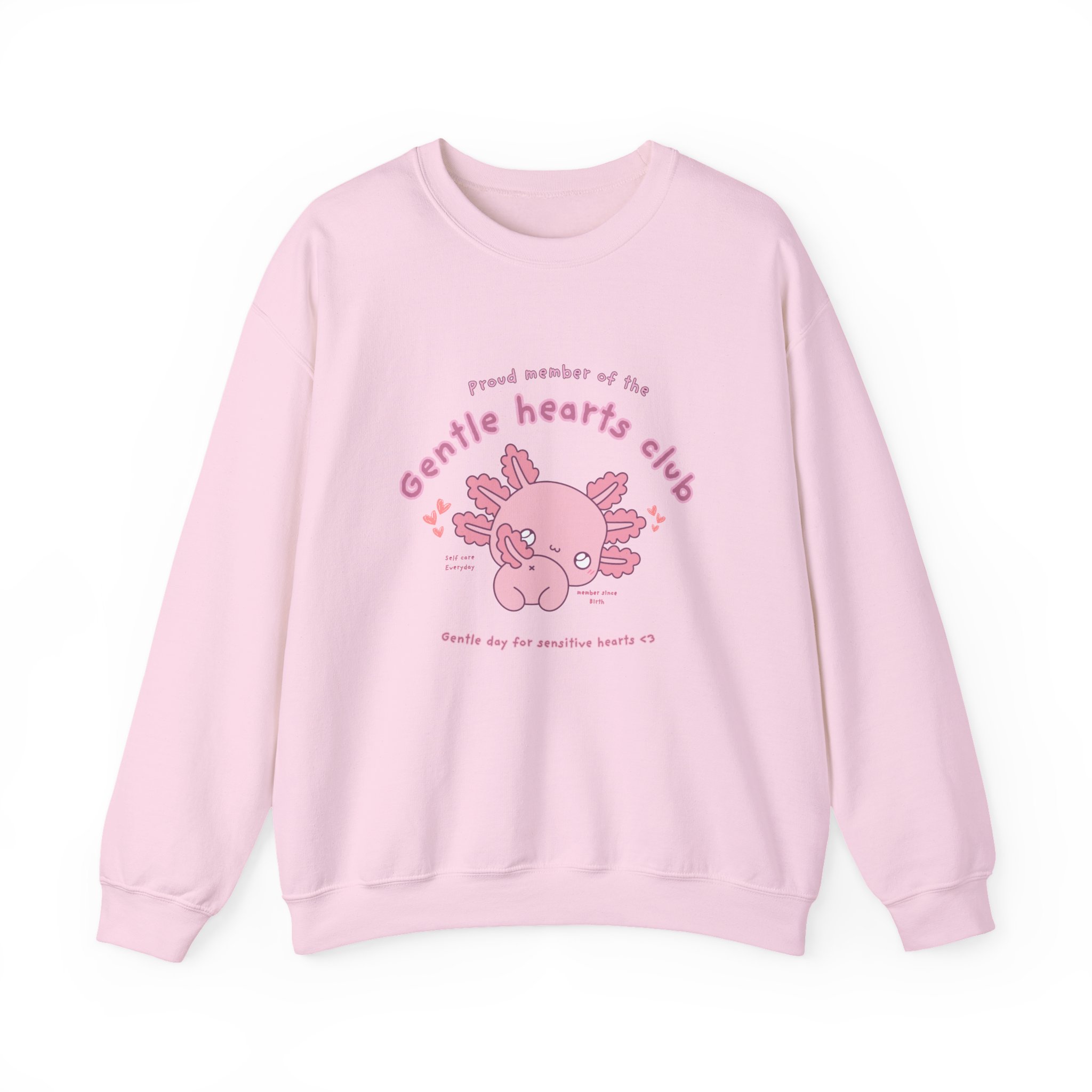 Proud Member of the Gentle Hearts Club Chibi Axolotl Sweatshirt | Mental Health HSP - Image 25