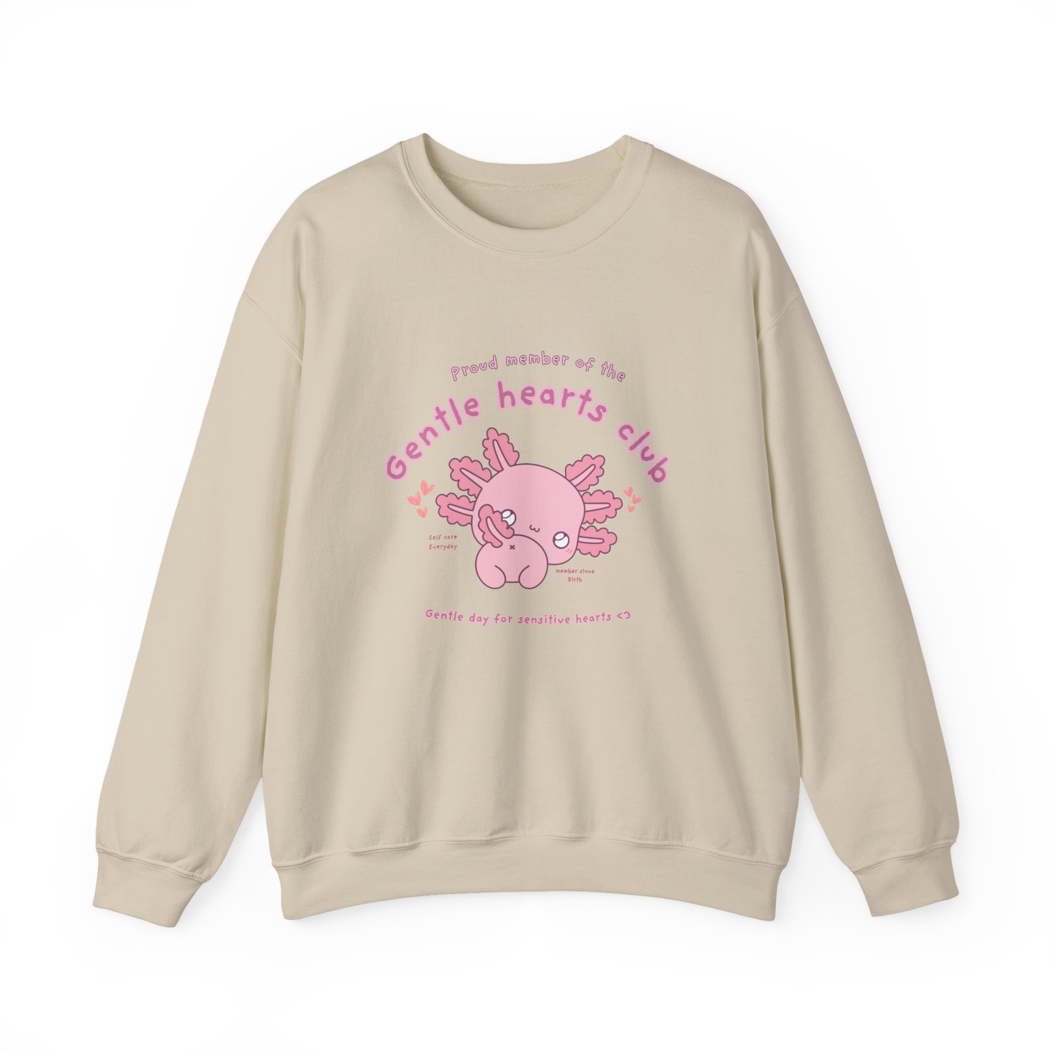 Proud Member of the Gentle Hearts Club Chibi Axolotl Sweatshirt | Mental Health HSP - Image 9