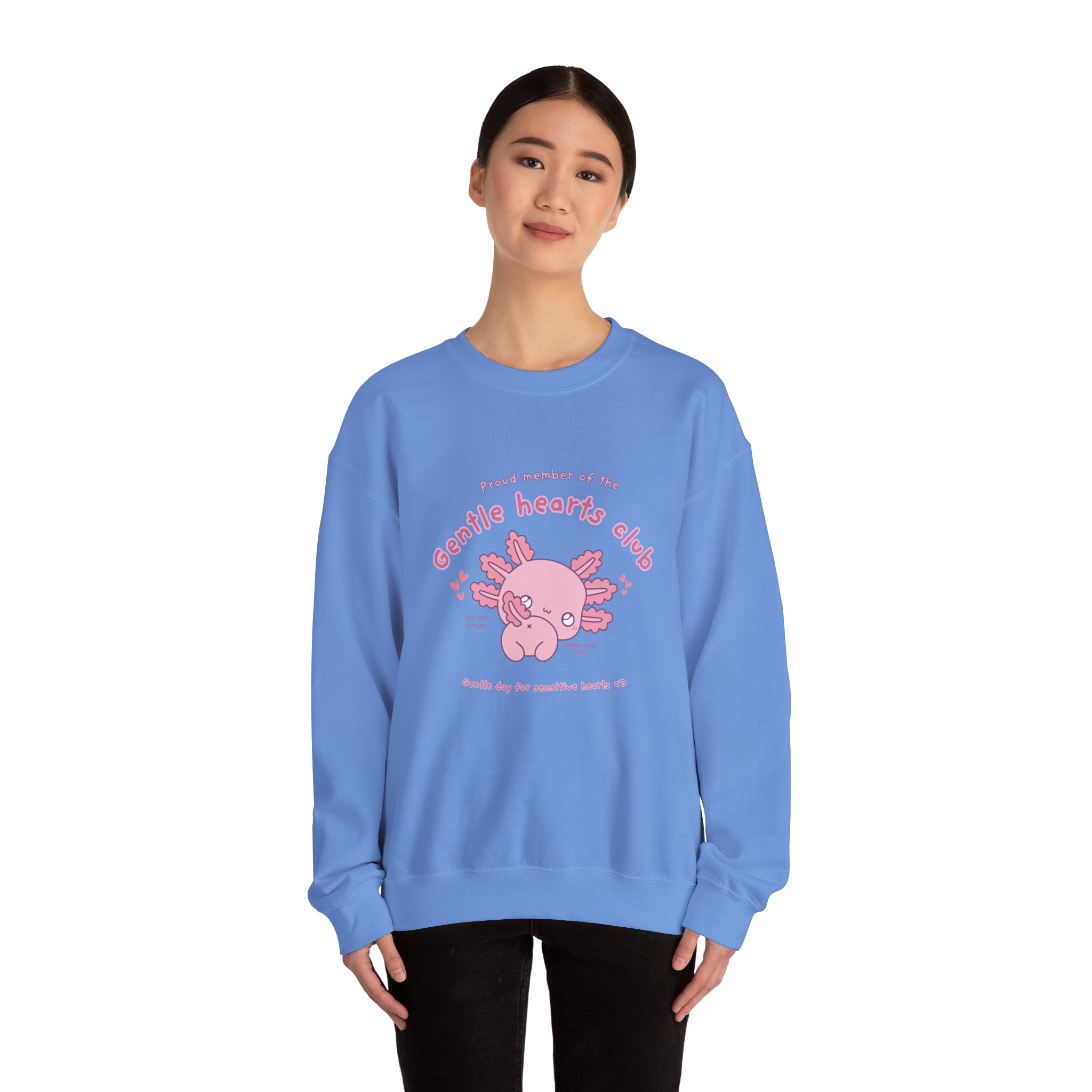 Proud Member of the Gentle Hearts Club Chibi Axolotl Sweatshirt | Mental Health HSP - Image 20
