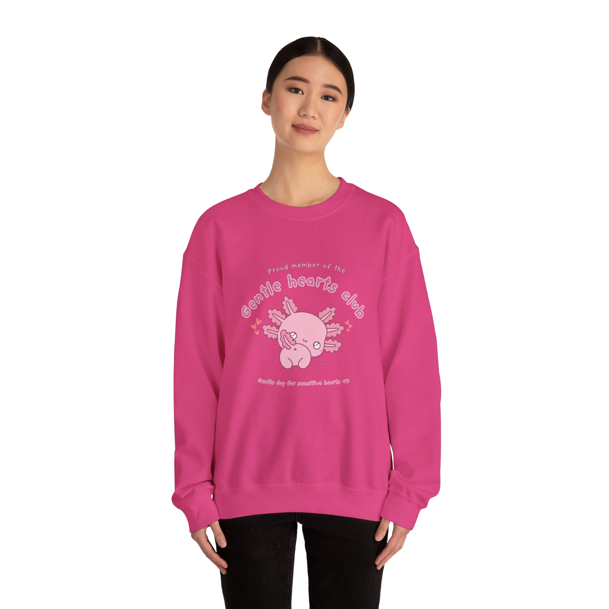Proud Member of the Gentle Hearts Club Chibi Axolotl Sweatshirt | Mental Health HSP - Image 32