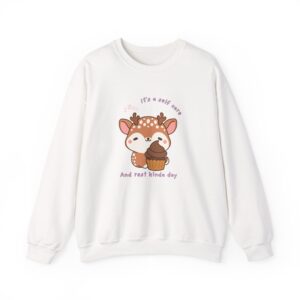 Self Care Rest Day Chibi Deer Sweatshirt | Mental Health Lazy Day