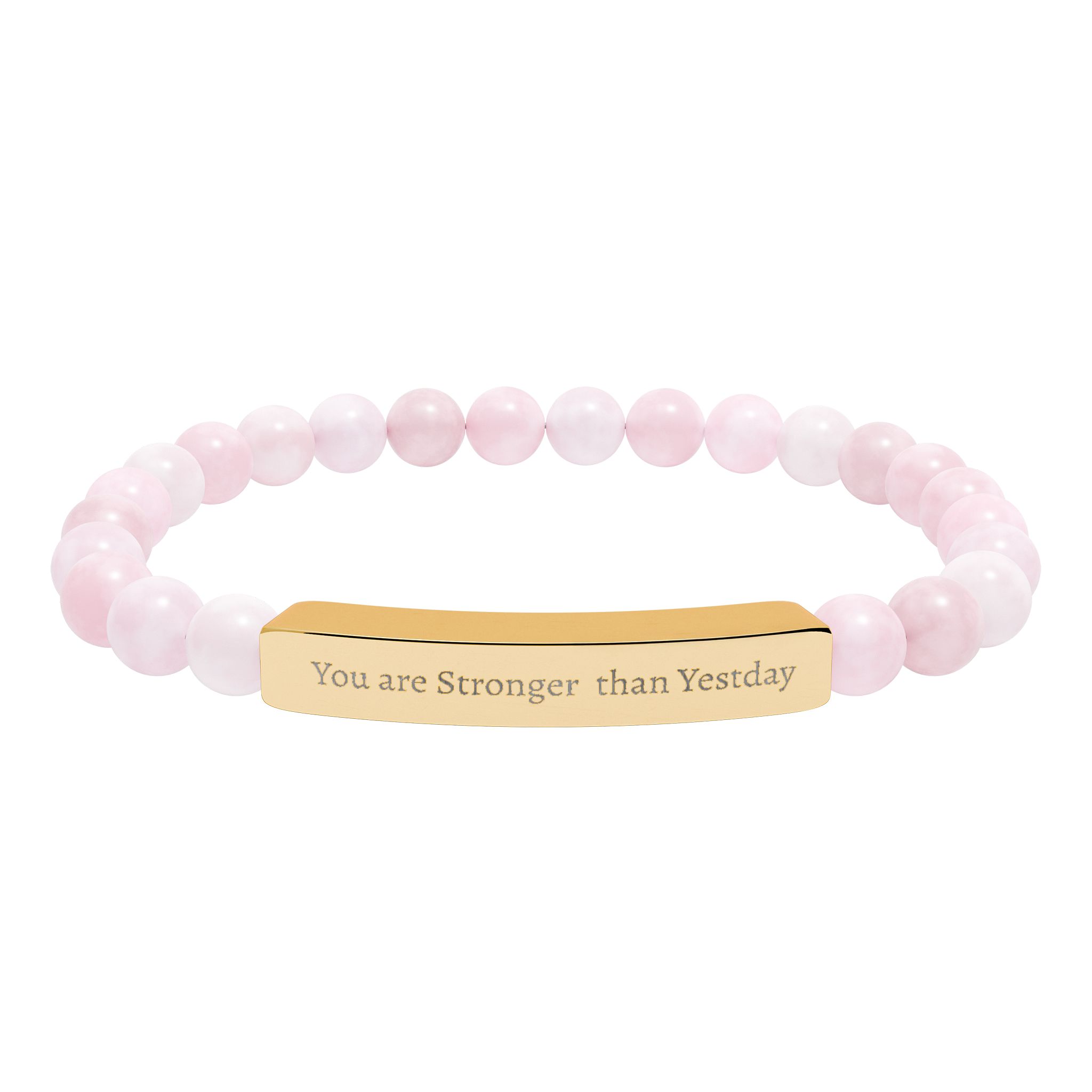 You Are Stronger Than Yesterday Natural Stone Stretch Bar Bracelet | Positive Vibes - Image 12