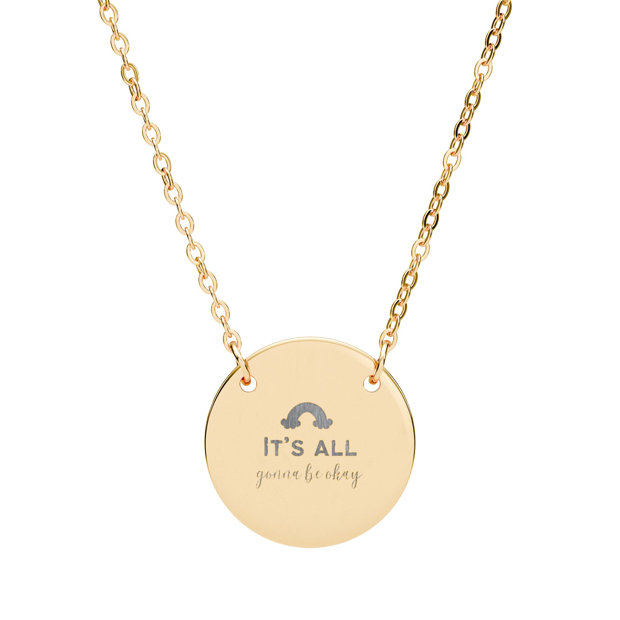 It’s All Gonna be Okay Circle Necklace (Engraving) - Image 4