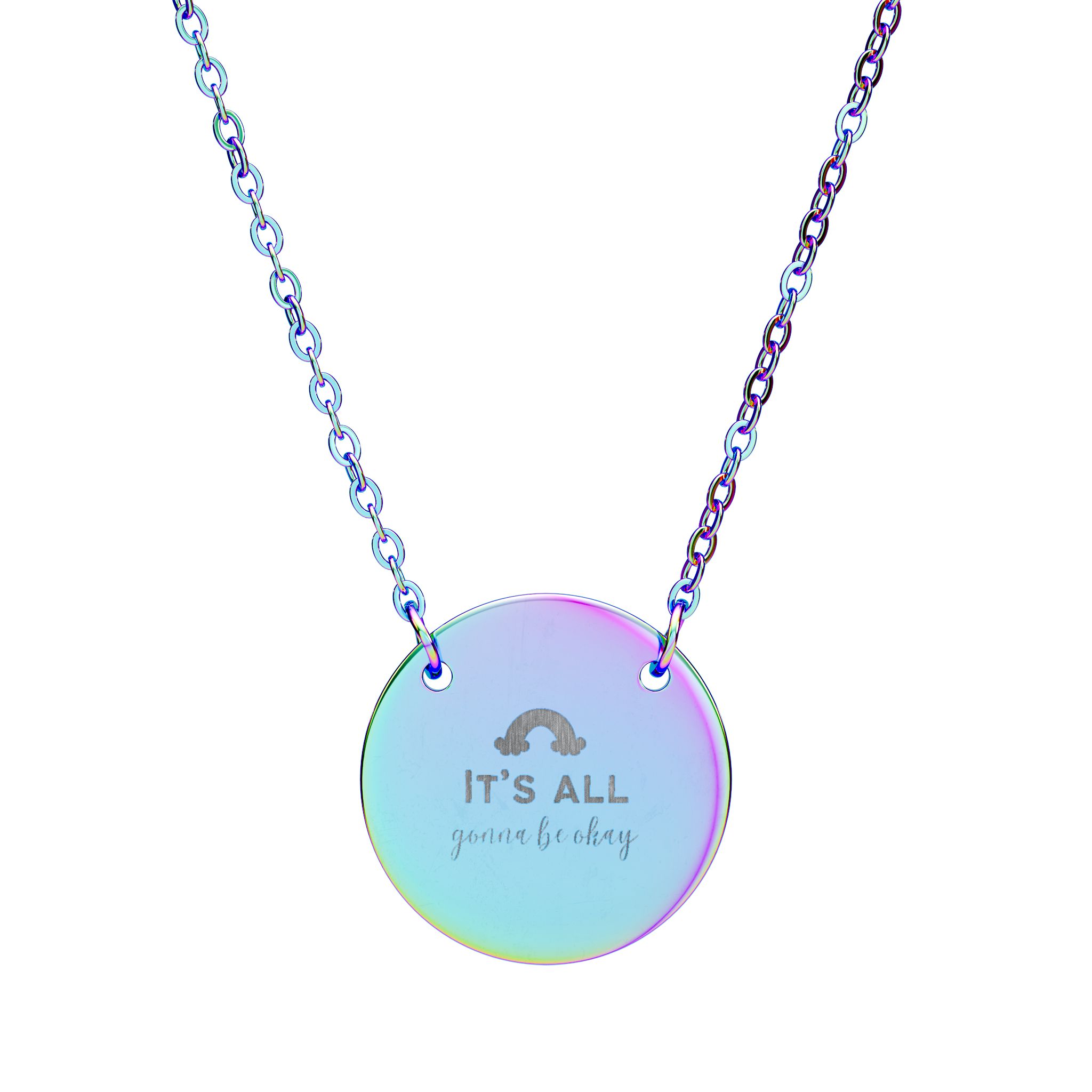 It’s All Gonna be Okay Circle Necklace (Engraving) - Image 5