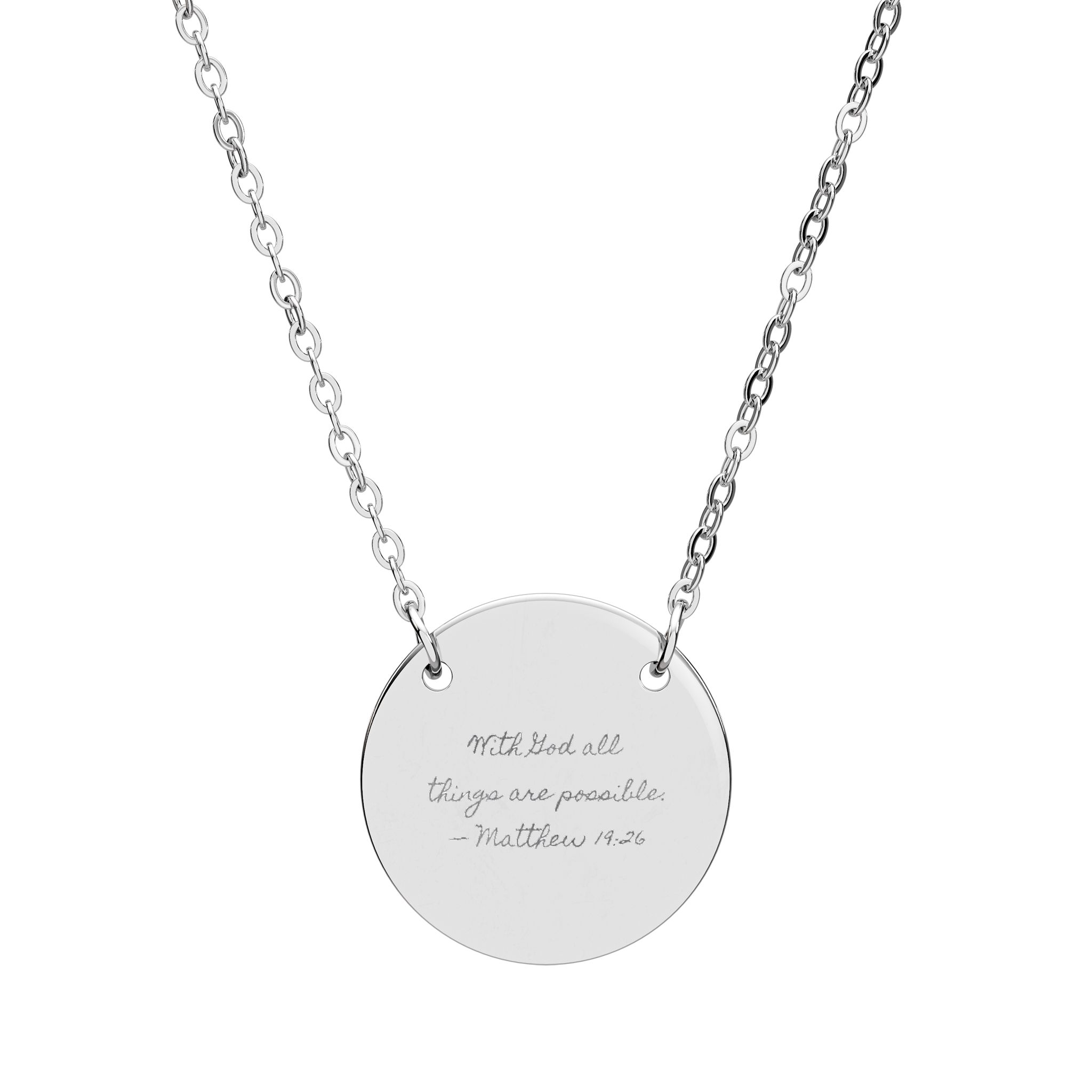 All things are Possible Circle Necklace (Engraving)