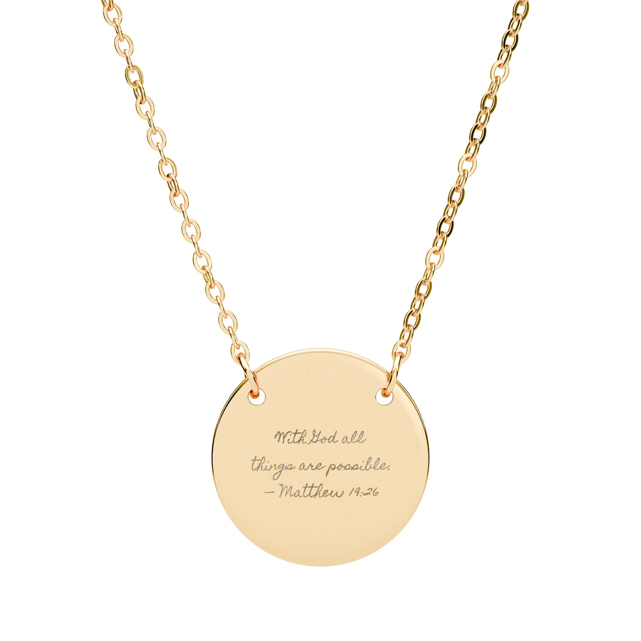 All things are Possible Circle Necklace (Engraving) - Image 4