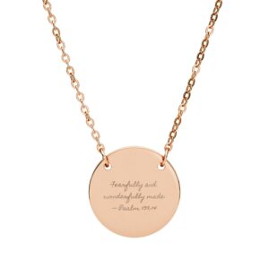 Fearfully and Wonderfully Made Circle Necklace (Engraving)
