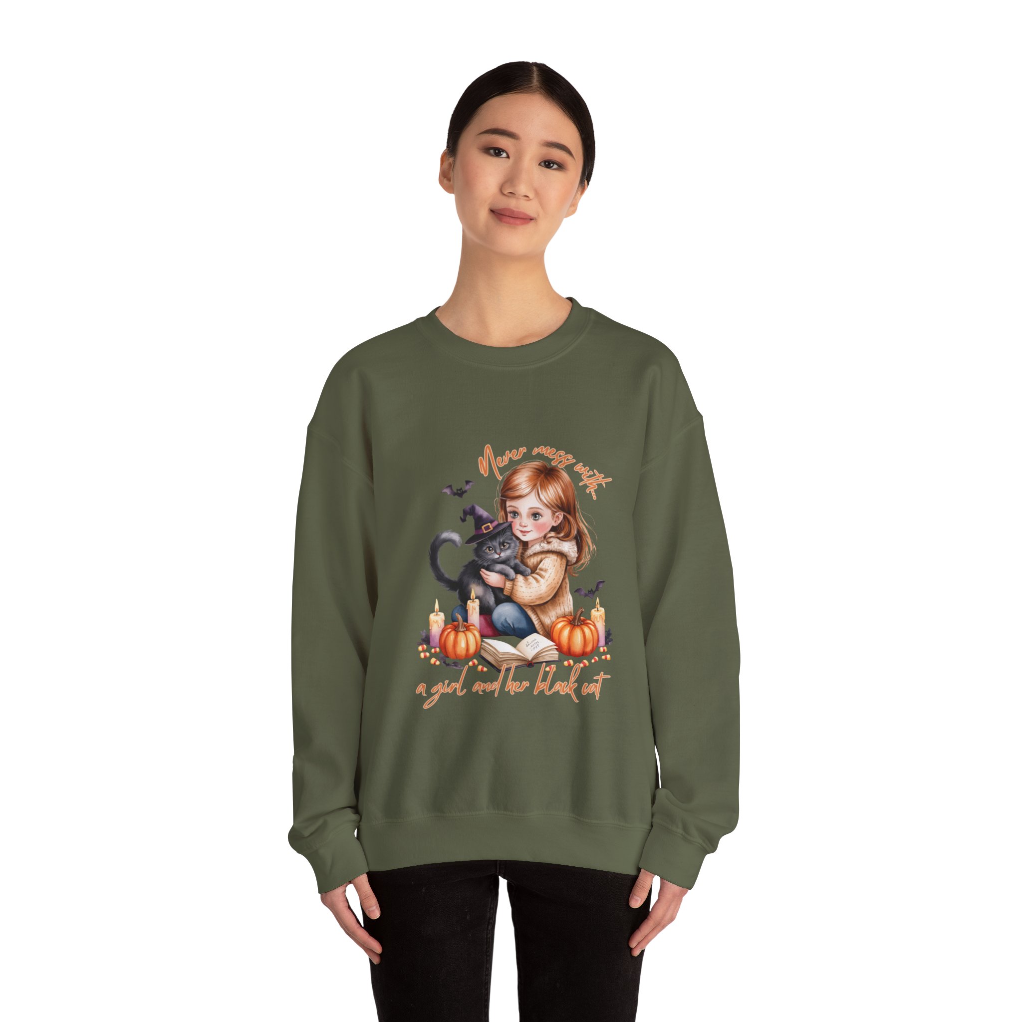 Cozy Halloween Sweatshirt, Cute Fall Crewneck, Cat Lover Gift, Autumn Apparel, Pumpkin Sweatshirt - Image 12