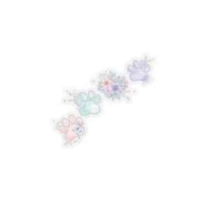 Watercolor Paw Prints Kiss-Cut Stickers