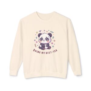 Cute Panda Crewneck Sweatshirt — "Doing My Best-ish" Graphic