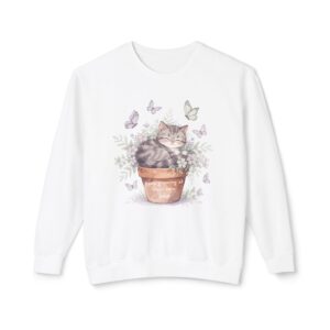 Grow at your own Pace cute Kitten Lightweight Crewneck Sweatshirt