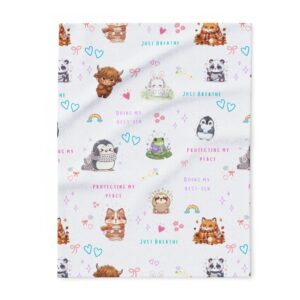Cute Cozy Critter Encouraging Critter Arctic Fleece Blanket