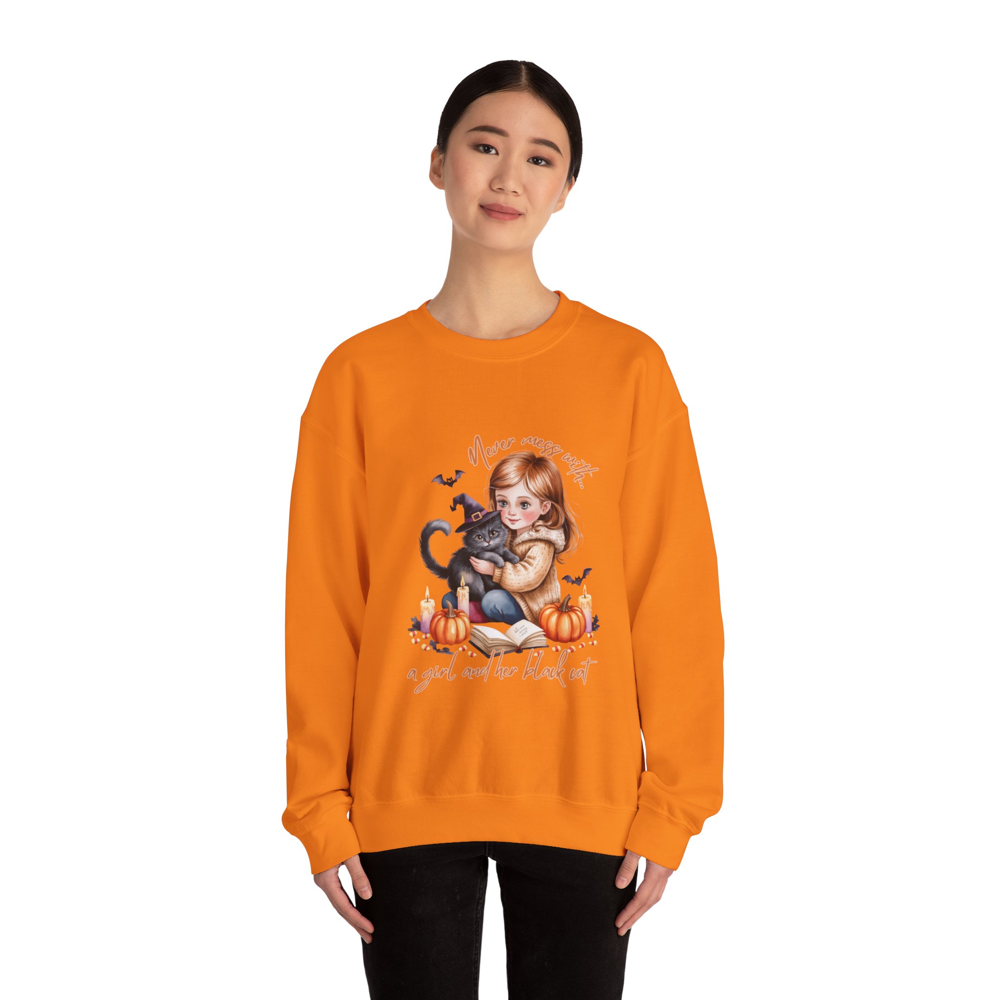 Cozy Halloween Sweatshirt, Cute Fall Crewneck, Cat Lover Gift, Autumn Apparel, Pumpkin Sweatshirt - Image 8