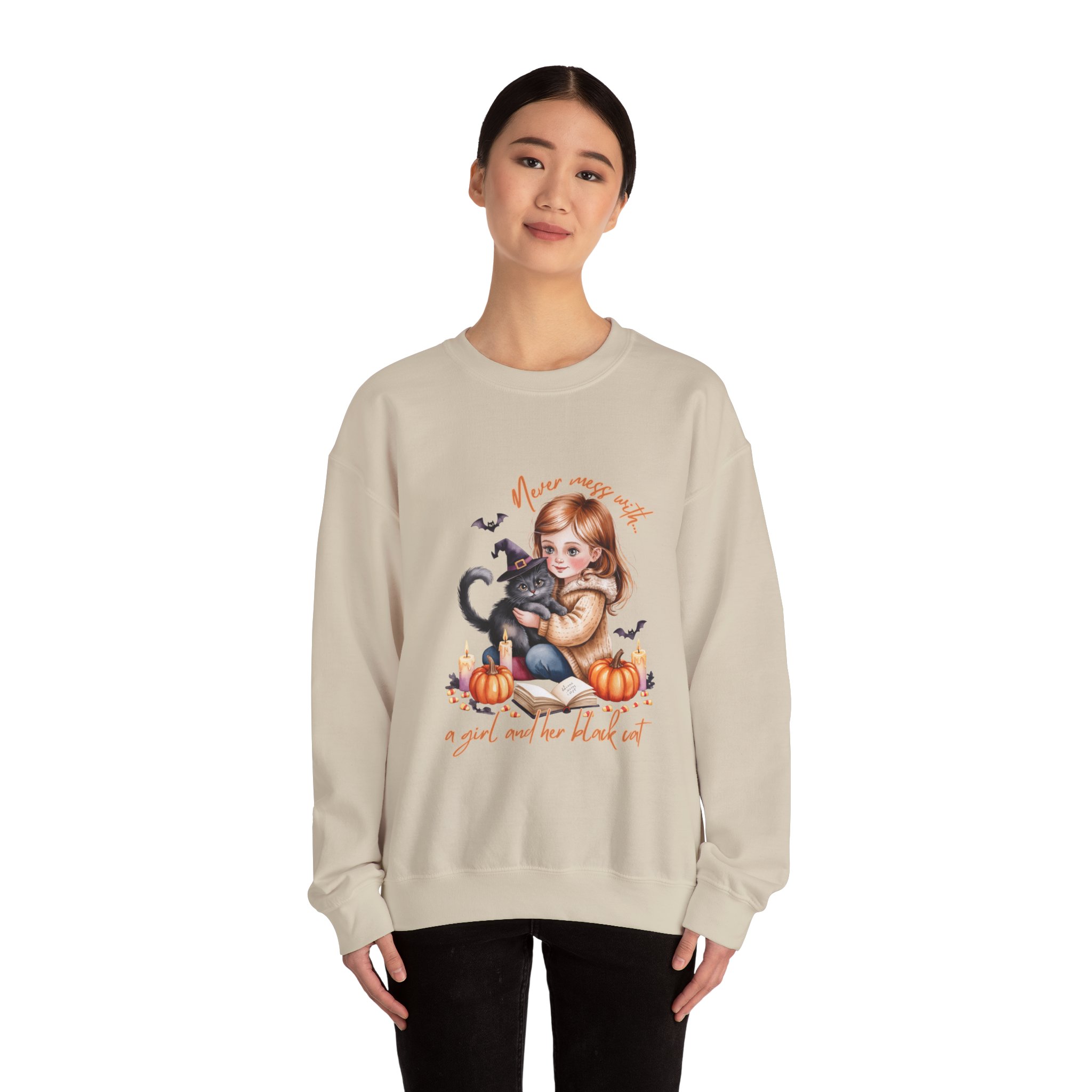 Cozy Halloween Sweatshirt, Cute Fall Crewneck, Cat Lover Gift, Autumn Apparel, Pumpkin Sweatshirt - Image 4